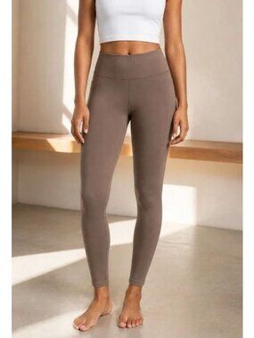 ATHLETA salutation stash pocket II 7/8 tight in taupe brown size XL